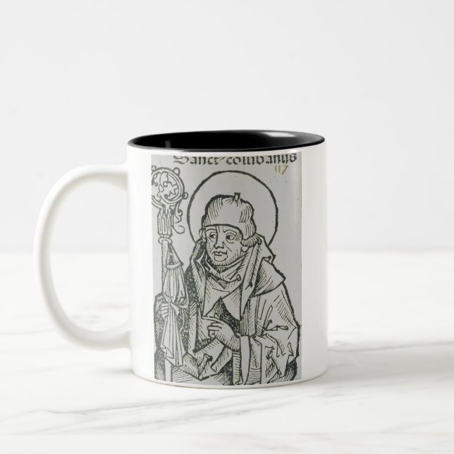 Caneca De Café Em Dois Tons Arte Gráfica Sagrada de São Columbano de Iona Celt (Esquerda)