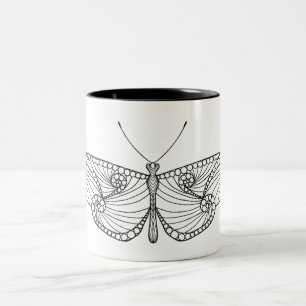 Caneca De Café Em Dois Tons Arte inspirada da borboleta