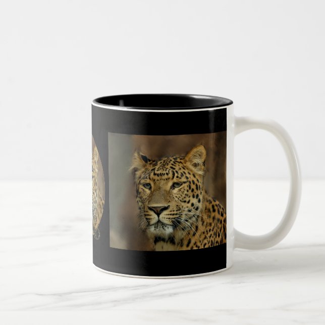 Caneca De Café Em Dois Tons arte-leopardo (Direita)