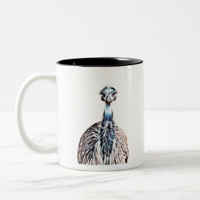 Caneca De Café Em Dois Tons Arte Luminosa de Aves (Esquerda)