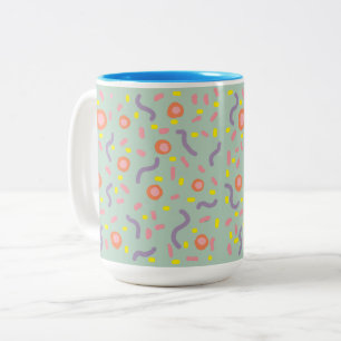 Caneca De Café Em Dois Tons Arte mínima de pontos e linhas