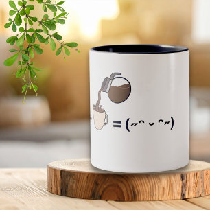 Caneca De Café Em Dois Tons Arte Minimalista Café Igual a Humor Feliz