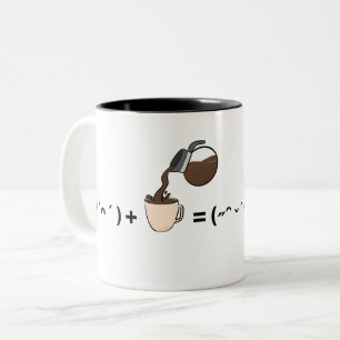 Caneca De Café Em Dois Tons Arte Minimalista Café Igual a Humor Feliz