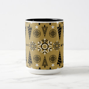 Caneca De Café Em Dois Tons Arte Nouveau Decoração de Natal