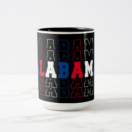 Caneca De Café Em Dois Tons Arte Palavra Empilhada do Alabama