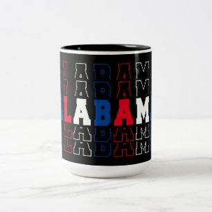 Caneca De Café Em Dois Tons Arte Palavra Empilhada do Alabama