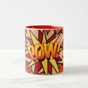 Caneca De Café Em Dois Tons Arte Pop de Quadrinhos POW!