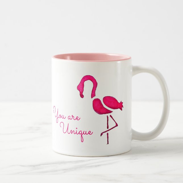 Caneca De Café Em Dois Tons Arte-pop única rosa flamingo (Direita)