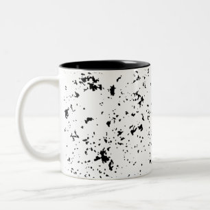 Caneca De Café Em Dois Tons Arte Preta Splatter