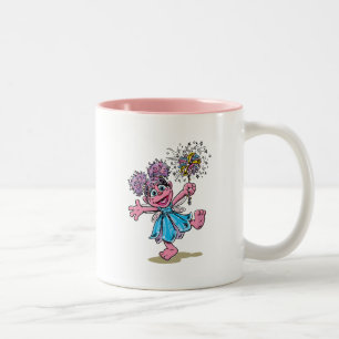 Caneca De Café Em Dois Tons Arte Retro da Abby Cadabby