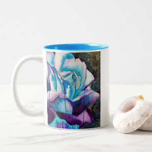 Caneca De Café Em Dois Tons Arte rosa de cor gótica púrpura azul