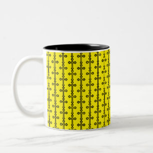 Caneca De Café Em Dois Tons Arte Simbolista Cristã Moderna Minimalista de Cruz