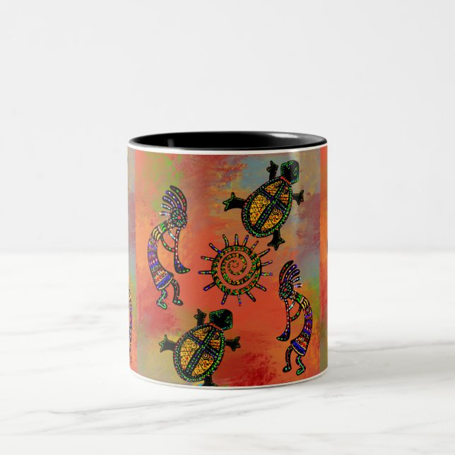CANECA DE CAFÉ EM DOIS TONS ARTE SUDOESTE KOKOPELLI      (Centro)