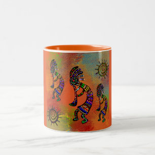 CANECA DE CAFÉ EM DOIS TONS ARTE SUDOESTE KOKOPELLI     