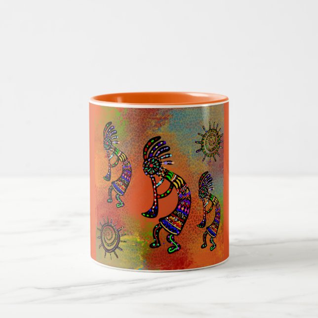 CANECA DE CAFÉ EM DOIS TONS ARTE SUDOESTE KOKOPELLI      (Centro)