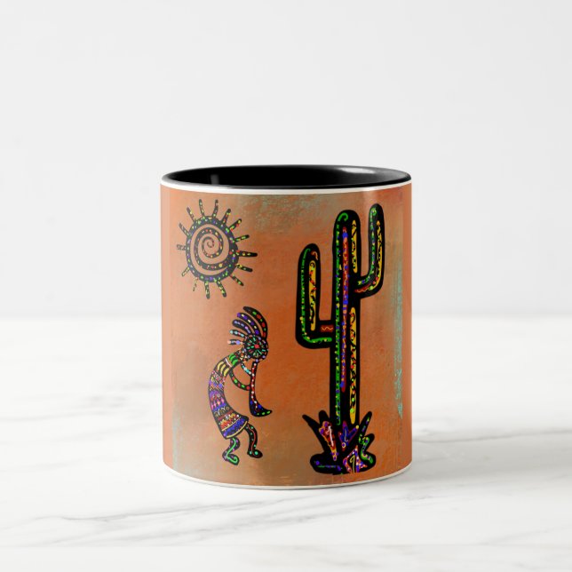 CANECA DE CAFÉ EM DOIS TONS ARTE SUDOESTE KOKOPELLI       (Centro)