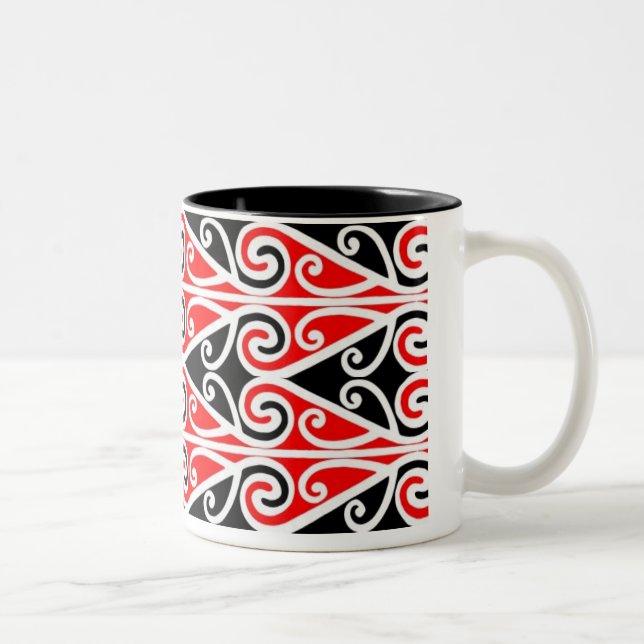 Caneca De Café Em Dois Tons arte tribal do design maori para você (Direita)