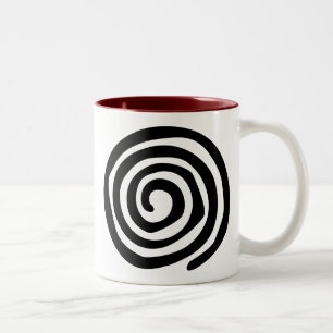 Caneca De Café Em Dois Tons Arte tribal espiral em espiral tribal