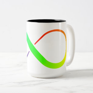 Caneca De Café Em Dois Tons Arte Vetorial Símbolo de Infinito Arco-íris Vibran