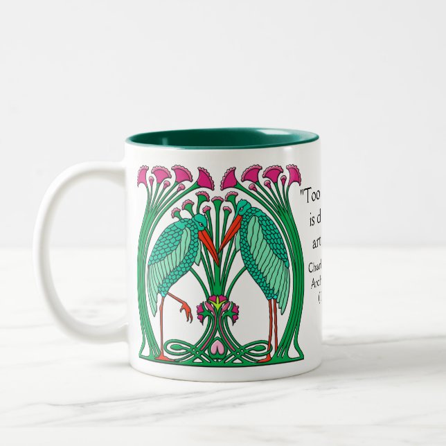 Caneca De Café Em Dois Tons Artes e Artesanatos gruas v2 (Esquerda)