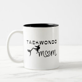 Caneca De Café Em Dois Tons Artes marciais femininas Esporte Engraçado Taekwon