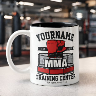Caneca De Café Em Dois Tons Artes Marciais Mistas Misturas ADD NAME MMA Fight 