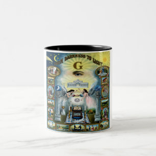 Caneca De Café Em Dois Tons Artesanato antigo: Hazen Masônico