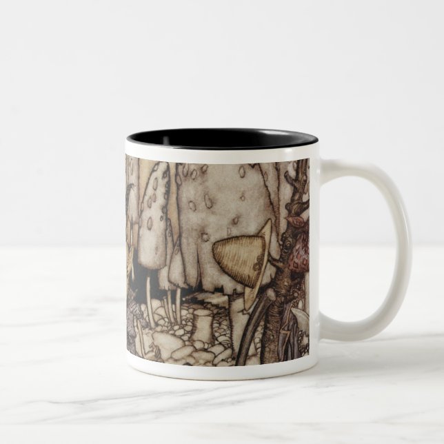 Caneca De Café Em Dois Tons Arthur Rackham | Peter Pan em jardins de (Direita)