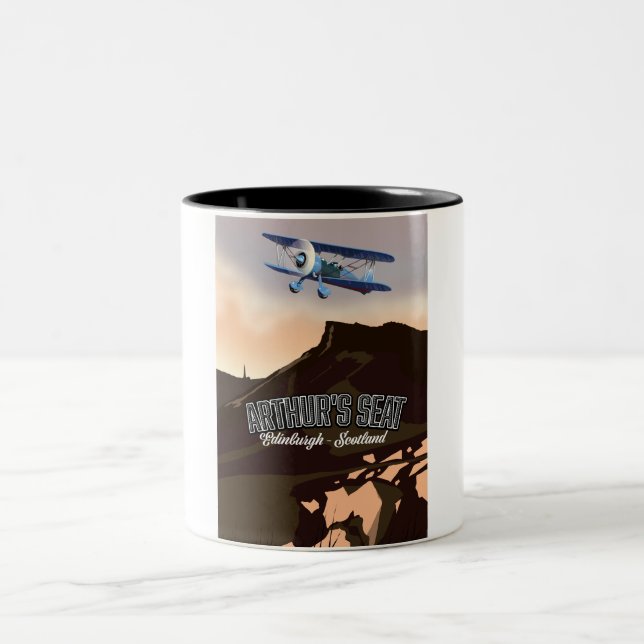 Caneca De Café Em Dois Tons Arthur's Seat Edimburgo Escócia (Centro)