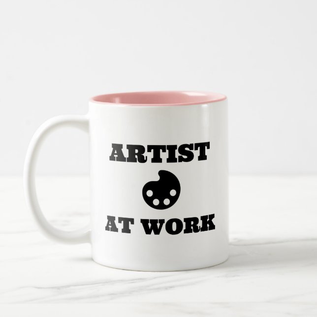 Caneca De Café Em Dois Tons Artista No Trabalho Duas Mug Toneladas (Esquerda)