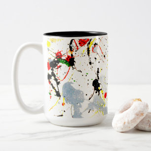 Caneca De Café Em Dois Tons Artistas Pintam Splatter