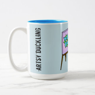 Caneca De Café Em Dois Tons Artsy Ducking Artista Personalizável Coffee Mug