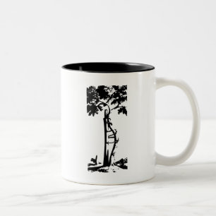 Caneca De Café Em Dois Tons Árvore curvada ortopédica