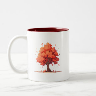 Caneca De Café Em Dois Tons Árvore da Serenidade do outono