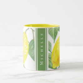 Caneca De Café Em Dois Tons Árvore de Limão Tradicional Personalizada