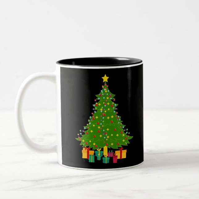 Caneca De Café Em Dois Tons Árvore de Natal (Esquerda)