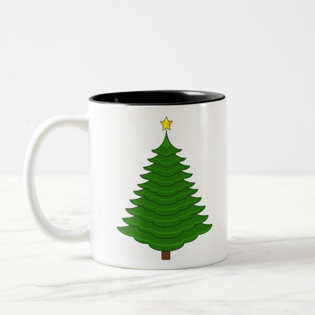 Caneca De Café Em Dois Tons Árvore de Natal 40 (Esquerda)