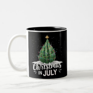 Caneca De Café Em Dois Tons Árvore de Natal de Melancia Natal em Julho Verão