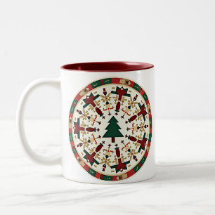 Caneca De Café Em Dois Tons Árvore de Natal, Decoração de Natal