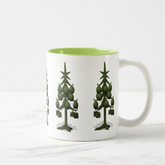 Caneca De Café Em Dois Tons Árvore de Natal Funny Watermelons