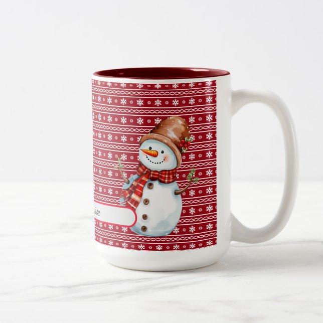 Caneca De Café Em Dois Tons Árvore de Natal Gelado Personalizado (Direita)