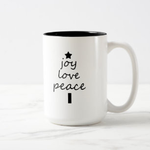 Caneca De Café Em Dois Tons Árvore de Natal Moderna em Preto e Branco