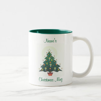 Caneca De Café Em Dois Tons árvore de natal personalizada