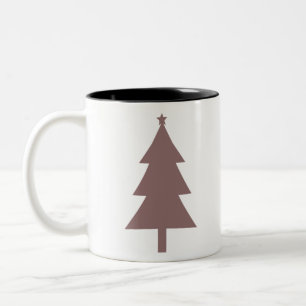 Caneca De Café Em Dois Tons Árvore de Natal Silhouette 8