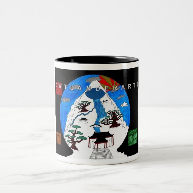 Caneca De Café Em Dois Tons árvore do bonsi - personalizada (Centro)