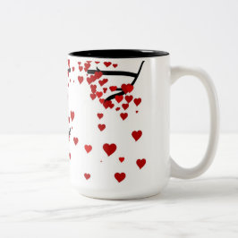 Caneca De Café Em Dois Tons Árvore do Coração