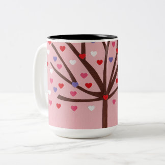 Caneca De Café Em Dois Tons Árvore do Coração