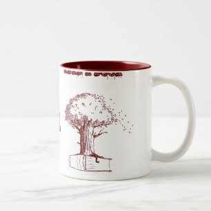 Caneca De Café Em Dois Tons Árvore e um livro