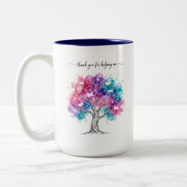 Caneca De Café Em Dois Tons Árvore em Aquarela Caneca de Agradecimento para Pr