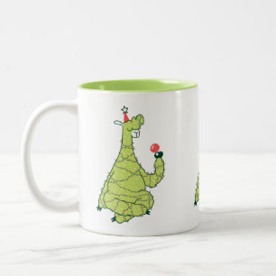 Caneca De Café Em Dois Tons Árvore Natal Llama